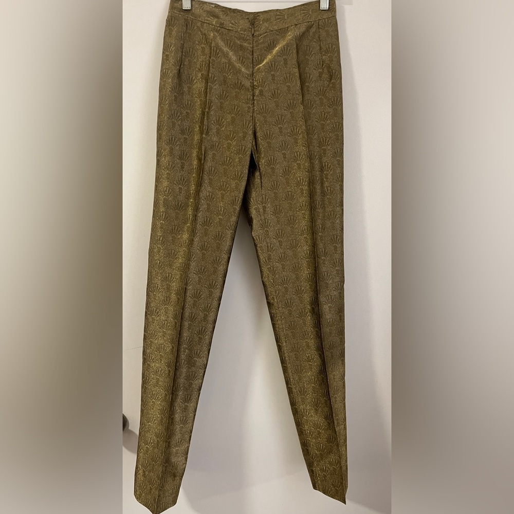 Gold Brocade Straight Leg Trouser